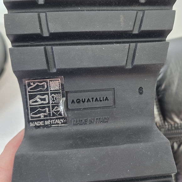 NWOT Aquatalia Arlo Metallic Gunmetal Gray Tall Puffer Winter/Rain Boot 6 - Picture 11 of 11